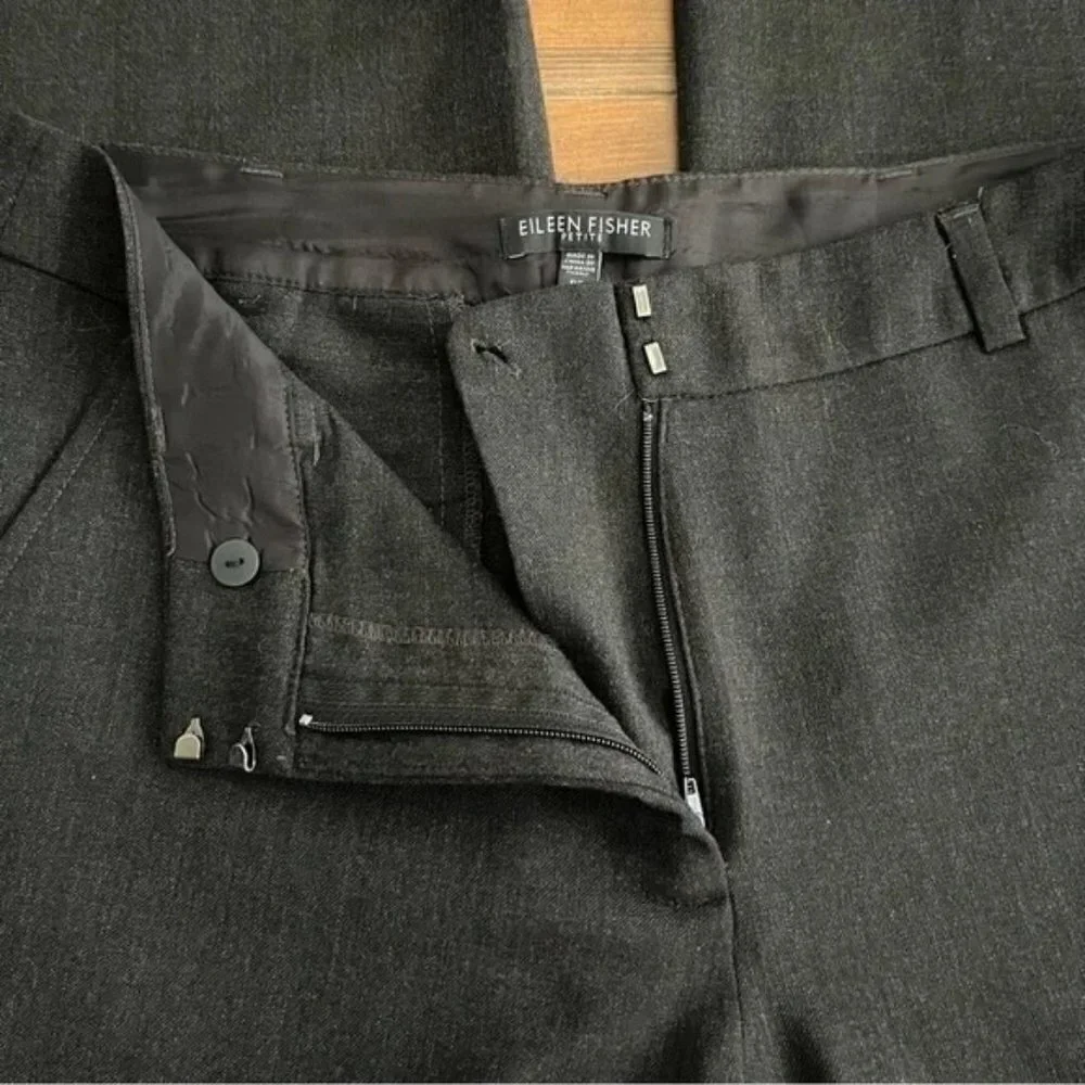 EILEEN Fisher Petite Wide Leg Cuffed Trouser. PP.